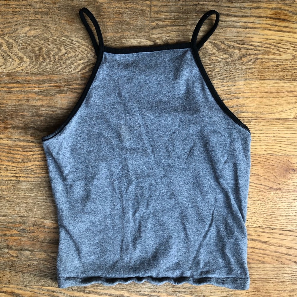 Garage Grey cropped halter top